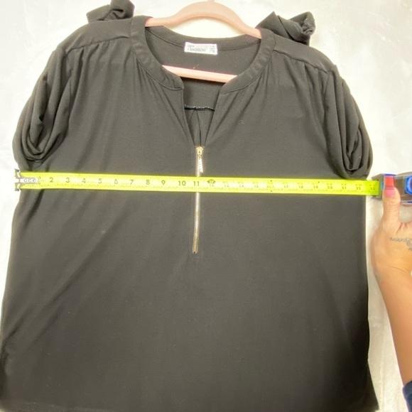 89th and Madison black and gold long sleeve three quarter blouse size XL - Picture 9 of 15